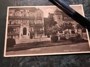 AK Seebad Swinemünde Hotel Atlantic Cafe 20iger Jahre gelaufen Pommern - Bild 1 von 2