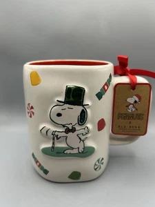 Rae Dunn Peanuts Christmas Snoopy CANDY CANE CUTIE Christmas Mug Gum Drops NEW - Picture 1 of 7