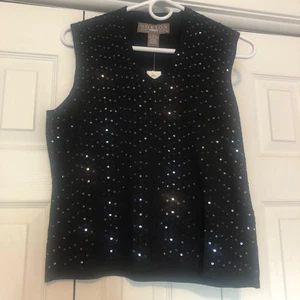 Neu mit Etikett Norton McNaughton Damen-Tanktop Seidenmischung Pailletten Petite Large - Bild 1 von 9