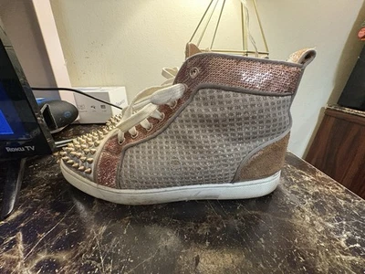 Talla 40.5 Christian Louboutin Louis Degra Picos Alto Rosa Brillo W Foto 1 de 4