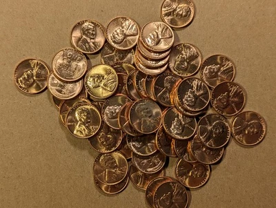 2 --1956 D Wheat Penny Rolls- High Grade Uncirculated Red----* Free Shipping * - Image 1 of 4