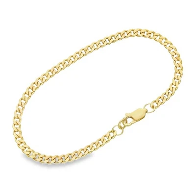 9ct Yellow Gold Closed Curb Bracelet - 7" - 5.3g - Image 1 of 3