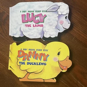 Lucy the Lam Danny the Duckling A Baby Animal Board Book 1995 Lot - Foto 1 di 3