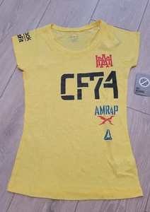 Women's Size SMALL REEBOK CROSSFIT Tee T-Shirt Yellow NWT - Picture 1 of 4
