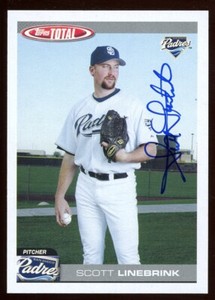 2004 Topps Total SCOTT LINEBRINK Signed Card autograph AUTO PADRES