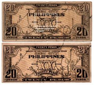 1942 Philippine Province of Cebu Currency S224c 20 Pesos Illegal and LOOTED - Picture 1 of 5