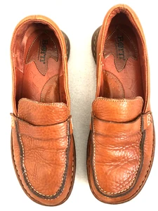  Scarpe mocassino morbide BÖRN artigianali in pelle con tomaia e fodera taglia 9 M/N W974E3 - Foto 1 di 21