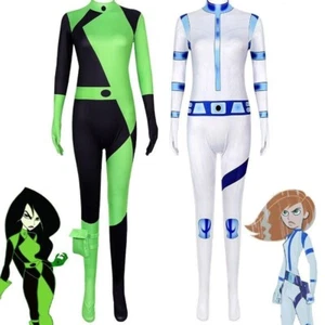 Kim Possible Cosplay Shego Kim Disfraz Mono Adulto Halloween Conjunto Verde 1 pieza - Imagen 1 de 11