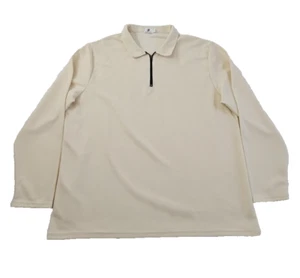 Banana Republic Waffle Knit Sweater Men's L Taupe 1/4 Zip Long Sleeve EUC LN - Picture 1 of 13