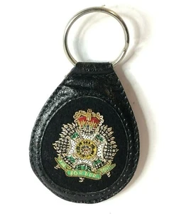 1950's Border regiment Bullion badge Keyring Leather & Cloth 55 x 98 mm  - Picture 1 of 3