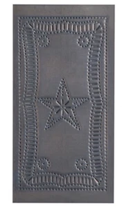 Primitive Country Punched Tin Piesafe Cabinet Panel Small Vertical Federal Star - Picture 1 of 1