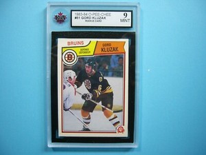 1983/84 O-PEE-CHEE NHL HOCKEY CARD #51 GORD KLUZAK ROOKIE RC KSA 9 MT SHARP+ OPC