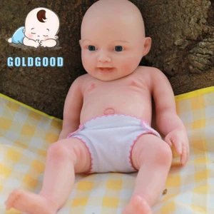18" Newborn Girl Realistic Full Body Platinum Silicone Reborn Baby Doll Toy Doll - Picture 1 of 9