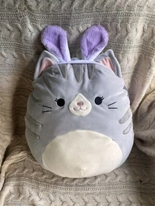 Squishmallows 14” Tally The Grey Tabby Cat w/bunny Ears Soft Easter Plush. New - Picture 1 of 1