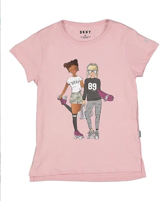 DKNY Girls' Little Short Sleeve T-Shirt Zephyr Roller Tee Size 5 - Image 1 of 4