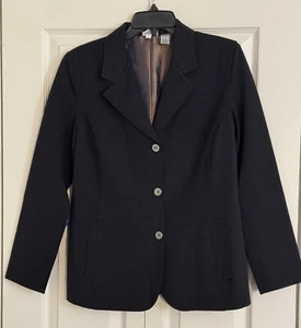 Chico's Black Lined Three-Button Blazer - size 1 - Picture 1 of 4