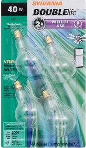 Sylvania Bombilla Incandescente, A15, Ventilador de Techo 40W, Base Candelabro (PAQUETE DE 4) - Imagen 1 de 5