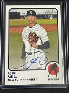 Luis Gil 2022 Topps Heritage Real One On-Card Signed Auto Rookie RC SP Yankees