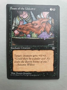 Feast of the Unicorn, MTG Homelands (1995) Common Black Enchantment NM - Picture 1 of 2