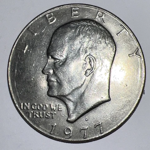 BU 1977-D Eisenhower Dollar Denver Mint IKE Uncirculated USA $1 ACTUAL PHOTOS A5 Cover