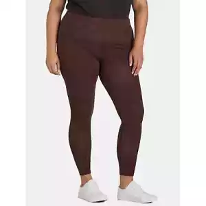Leggings de tiro alto para mujer Chocolate Terra & Sky Plus, 27” entrepierna 4X 28W-30W NUEVO - Imagen 1 de 9