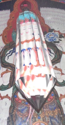 TIBETAN HIGH ALTITUDE QUARTZ CRYSTAL 66 mm DT POINT VOGEL 12 SIDE CUT 24gms - Image 1 of 4