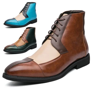 Para hombre Brogue Botas de Vestir Formales Derby Botas al Tobillo Cómodas Elegantes Botas - Imagen 1 de 18