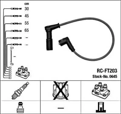 Juego de cables de encendido NGK negro para CITROEN FIAT LANCIA PEUGEOT 90-06 7735397 - Imagen 1 de 2