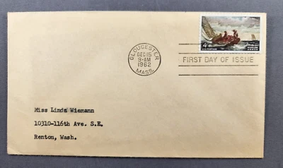 First Day of Issue Stamp Winslow Homer Sail Boat Gloucester MA 1962 - Image 1 of 2