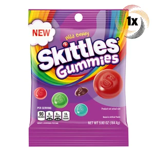 1x Bag Skittles Gummies Wild Berry Assorted Fruit Flavors Candy | 5.8oz - Picture 1 of 4