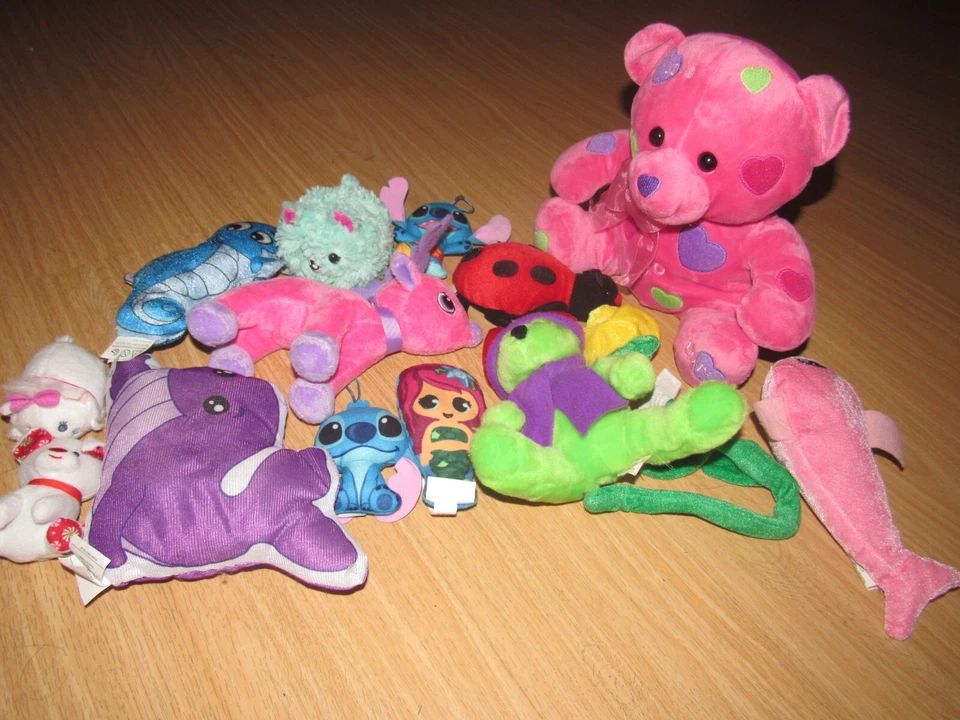 14 Plush Stuffed Animals Tsum Tsum Disney Stitch Happy Meal Build a Bear 2-in-1 - Image 1 of 4