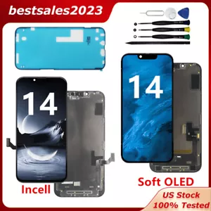 Replace For iPhone 14 Soft OLED/ Incell LCD Display Touch Screen Digitizer +Tool - Picture 1 of 13