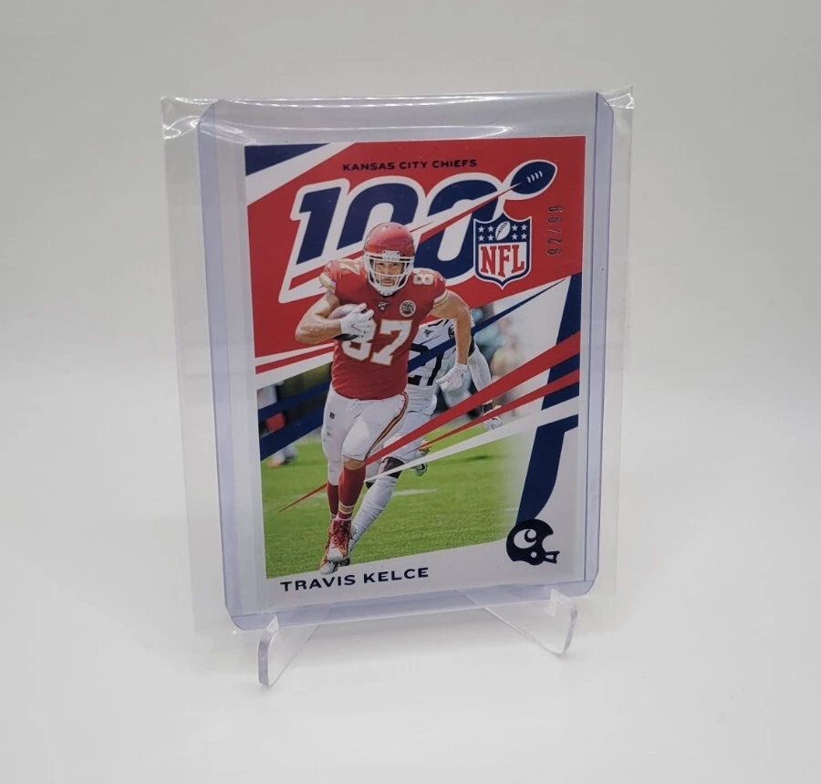 TRAVIS KELCE 2019 Panini Chronicles 92/99 NFL 100 Blue Foil KANSAS CITY CHIEFS - Image 1 of 1