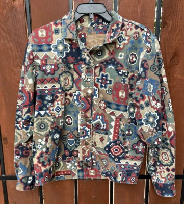 Chaqueta vaquera de colección años 90 Gotcha cubierta suroeste manta para mujer cuadrada pequeña Foto 1 de 4