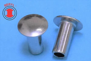 THTR316380, Cabezal de armadura de acero zinc remaches semitubulares - 3/16""X3/8"" - 100 piezas - Imagen 1 de 1