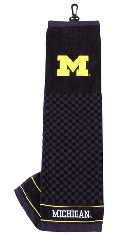 Michigan Wolverines 16"x22" Embroidered Golf Towel [NEW] NCAA Golfing Cotton Cover