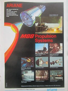 10/1977 PUB MBB ANTRIEBSSYSTEM ARIANE OTTOBRUNN MOTOR RAKETE SATELLIT ANZEIGE - Bild 1 von 1