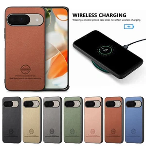 Funda rígida delgada trasera de cuero PU a prueba de golpes para Google Pixel 9 Pro XL/9 Pro/9A - Imagen 1 de 19