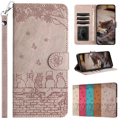 Funda Para iPhone 16 15 14 13 12 11 Abatible Soporte Billetera Cuero Linda Cubierta Estampado Gato Foto 1 de 4