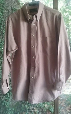 Croft and Barrow long sleeve button down shirt Irish cream color 16 inch neck - Image 1 of 3