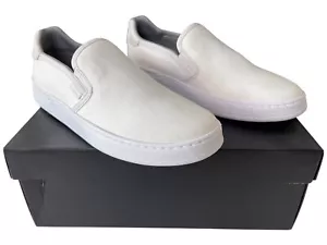New Women's Coach Walker Canvas Solid All White Low Top Slip On Shoes Size 9.5 B - Picture 1 of 6