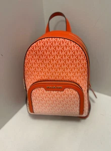 Michael Kors Jaycee Women MK Fashion Medium School Travel Backpack Bag Red Clay - Picture 1 of 23