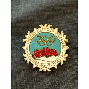 Official 1956 Cortina Italy Winter Olympics pin badge  - Picture 1 of 2