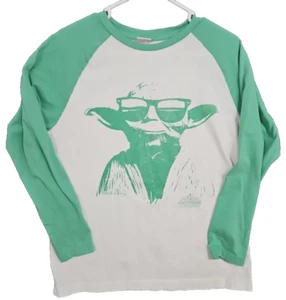 Star Wars Vintage Yoda Gafas de Sol Verde y Blanco Manga Larga Camiseta Años 90 Mediana? - Imagen 1 de 10