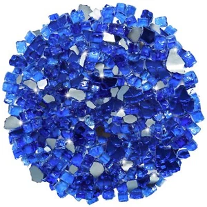 Reflective Fire Glass for Propane Fire Pit 1 lb 1/2 inch Cobalt Blue Reflective - Picture 1 of 1