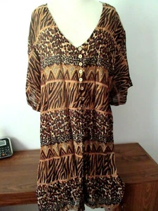 Diana Marco Tunic/Jacket Women's Size 24 Animal Print Button Front (216-13) - Picture 1 of 7