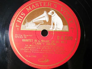 2x 78rpm HUNGARIAN STRING QUARTET - HAYDN Lark - ORIG. HMV - Picture 1 of 1