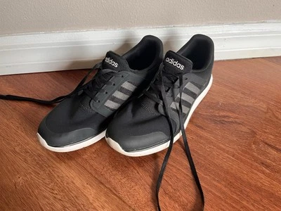 Adidas Neo Cloudfoam Mujer Talla 8.5 Negro Estampado con Rayas Grises Zapatillas Foto 1 de 4