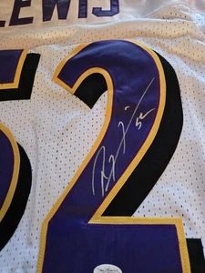 Autographed/Signed RAY LEWIS Baltimore Black Football Jersey JSA COA Auto - Picture 1 of 12
