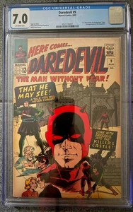 Daredevil #9, agosto 1965. CGC 7.0, páginas en blanco roto. Madera Wally. 1er Organizador - Imagen 1 de 2